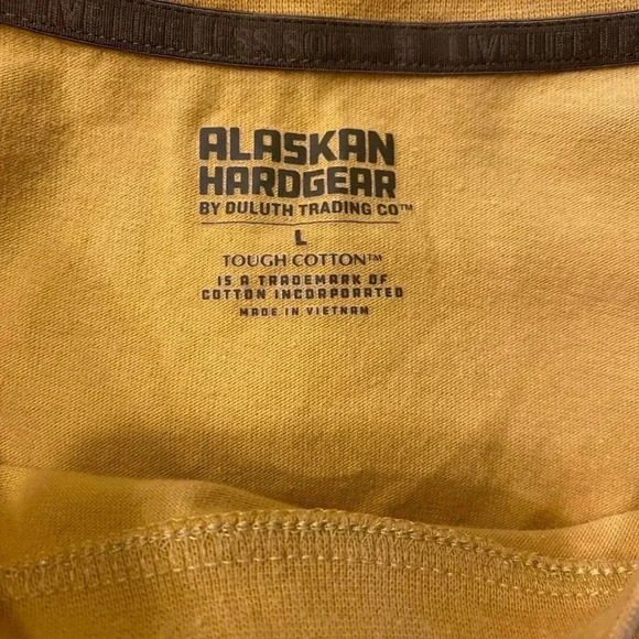 Mustard Yellow Crew Neck Short Sleeve T-Shirt Alaskan Hardgear - Picture 3 of 4